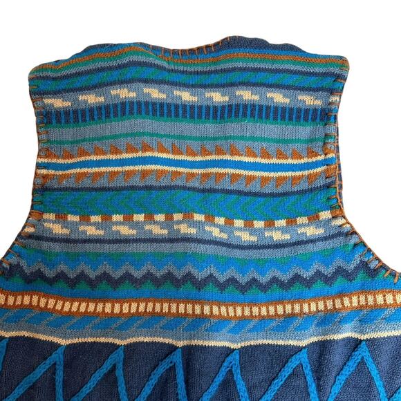 Vintage Westbound Blue Women Knit Sweater Vest Size XL Southwestern Country 90's - Picture 10 of 11